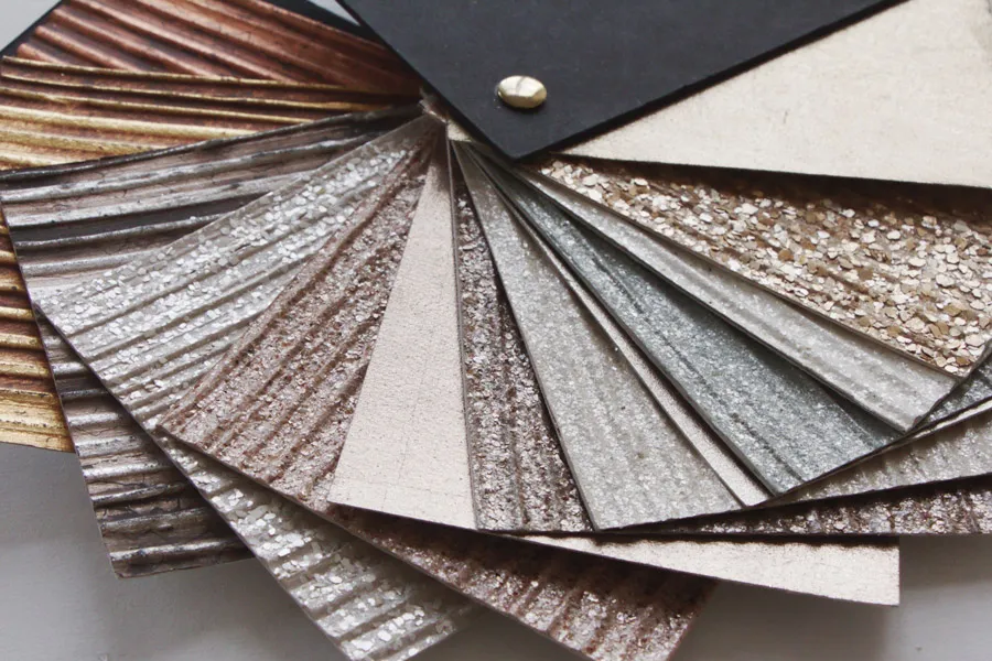مروحة ألوان من أنواع ورق جدران Mica المختلفة